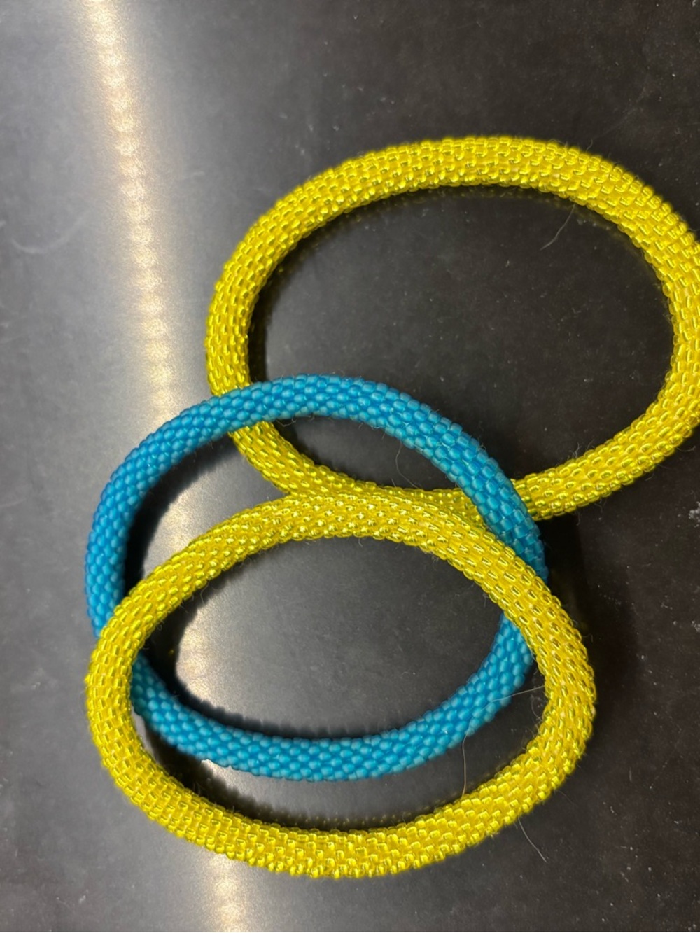 Yellow and Blue Woven Stretch Bracelet Set - Women Jewelry Bracelets